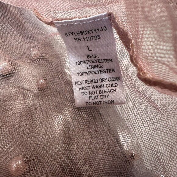 The Moon Pearl Sheer Mesh Blouse Womens Scarf Balloon Long Sleeve High Neck - Picture 4 of 16